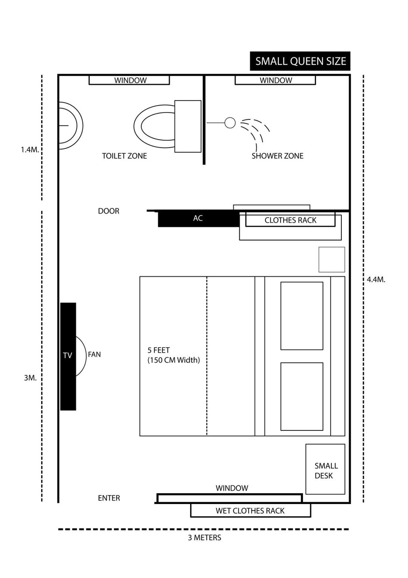 Habitación con cama grande